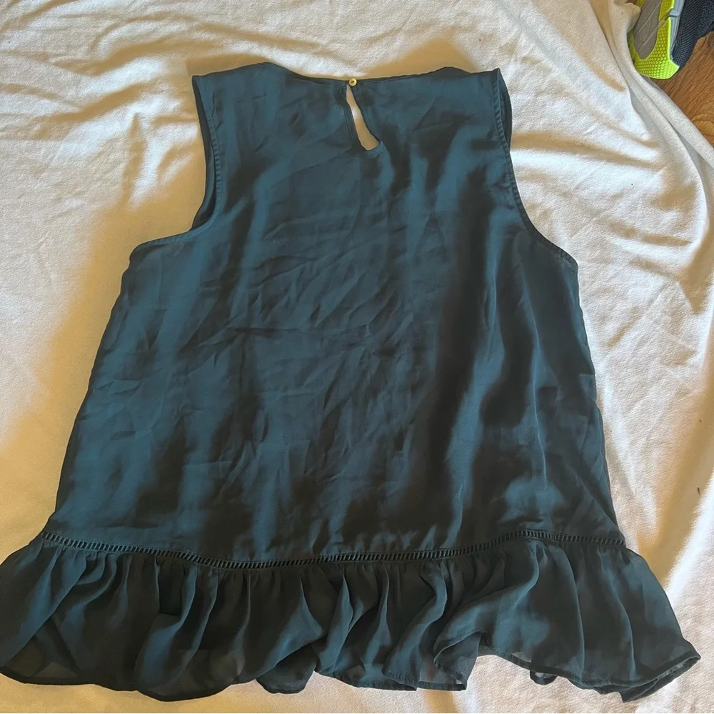 Womans tiered ruffled embroidered paisley top. Size Large. - Picture 3 of 11